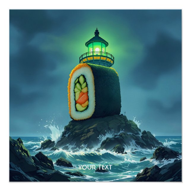 Póster Farol de Sushi Gigante Fantasia Fofa (Frente)