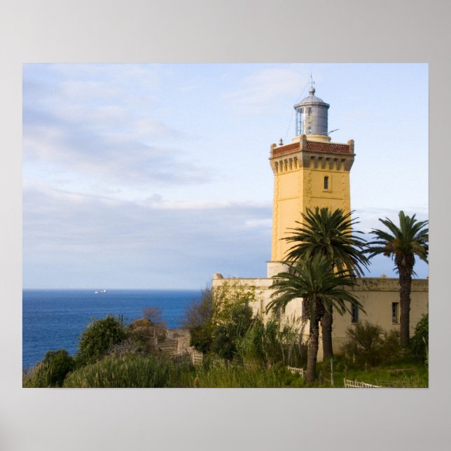 Póster Farol de Tangier Marrocos no Boné Spartel (Frente)