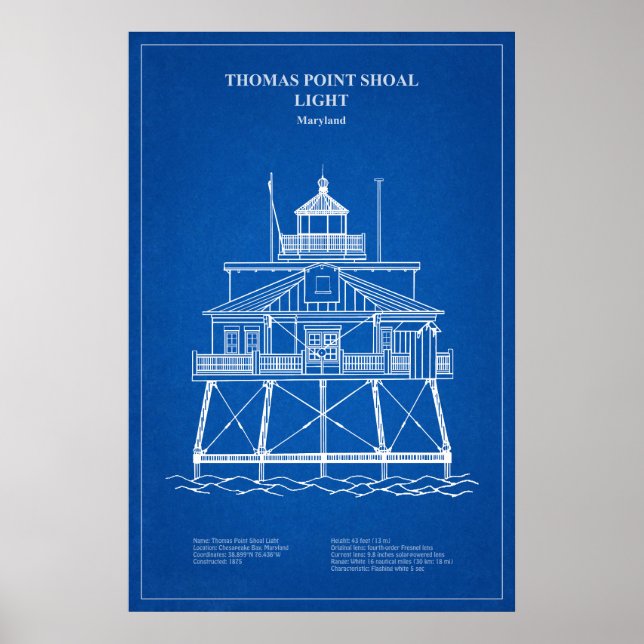 Poster Farol de Thomas Point Shoal - Maryland - AD (Frente)