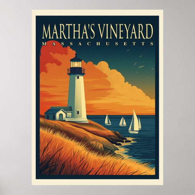 Poster Farol de Vineyard de Martha (Frente)