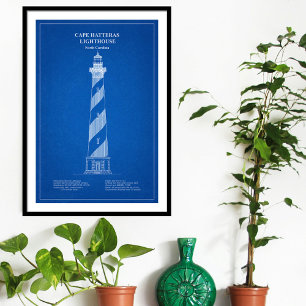 Poster Farol do Cabo Hatteras - Carolina do Norte – AD