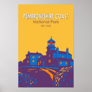 Poster Farol do Parque Nacional da Costa de Pembrokeshire