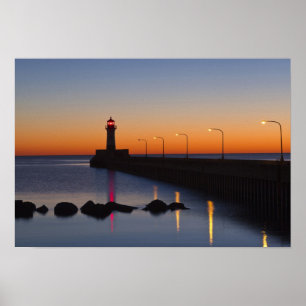 Póster Farol do píer norte em Duluth, Minnesota,
