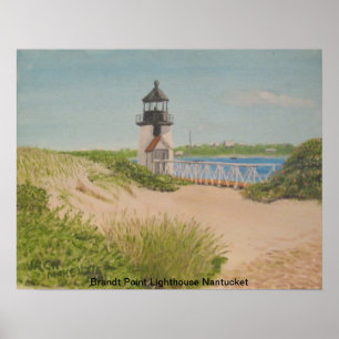 Poster Farol do ponto de Brandt - Nantucket