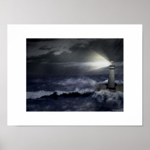 Póster Farol durante a tempestade