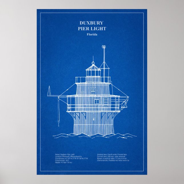Poster Farol Duxbury Pier Light - Massachusetts – AD (Frente)