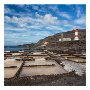 Póster Farol e salinos em La Palma