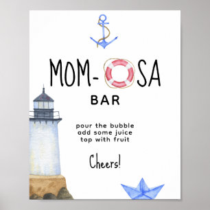 Poster Farol em aquarela - bar mom-osa