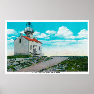 Póster Farol espanhol velho no Point Loma