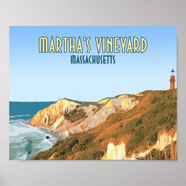 Poster Farol Gay de Marthas Vineyard Massachusetts (Frente)