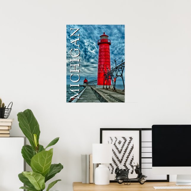 Poster Farol Grand Haven | Michigan (Escritório em casa)