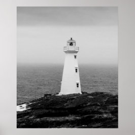 Poster Farol Mínimo Branco Negro