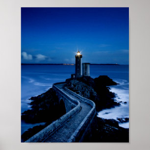 Poster Farol na parede do oceano à noite
