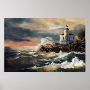 Póster Farol no fulgor de noite