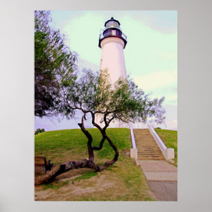 Poster farol no porto Isabel, Tx.