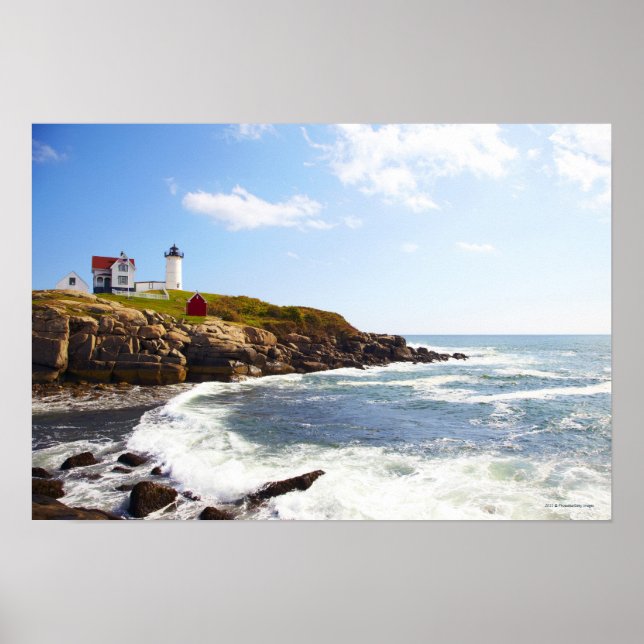 Póster Farol "Nubble" de Cabo Neddick no Maine (Frente)