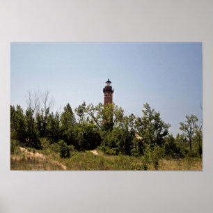 Poster Farol pequeno do ponto do Sable, Michigan