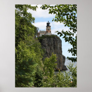 Póster Farol rachado da rocha