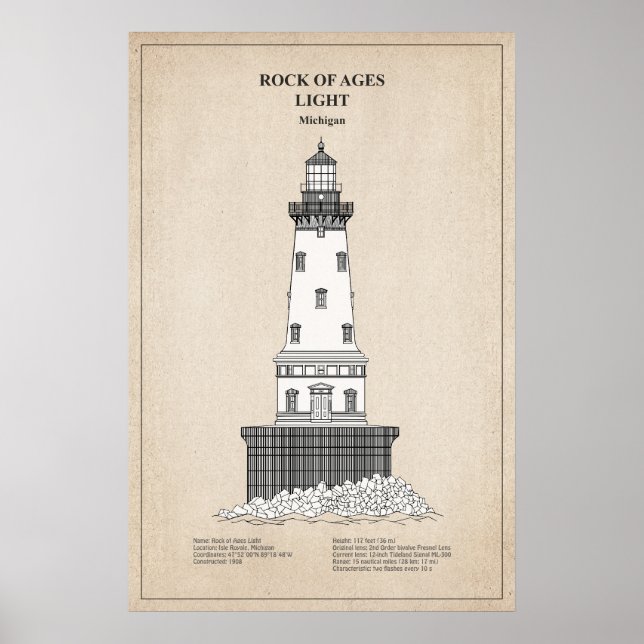 Poster Farol Rock of Ages - Michigan - SBD (Frente)