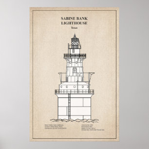 Poster Farol Sabine Bank - Texas - SBD
