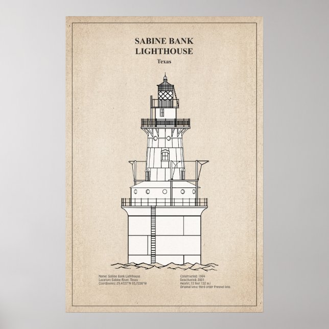 Poster Farol Sabine Bank - Texas - SBD (Frente)