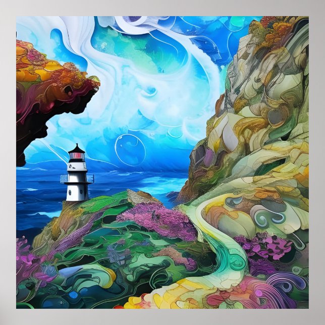 Poster farol sobre olhar para o mar (Frente)