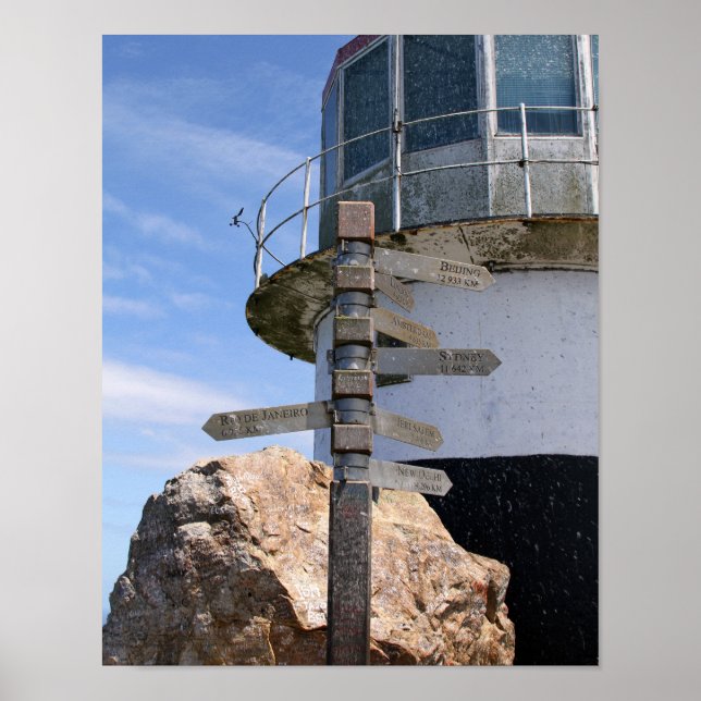 Póster Farol Velho do Cabo Point, África do Sul (Frente)