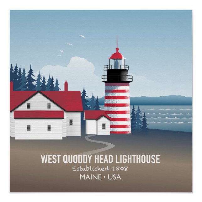 Póster Farol West Quoddy Head (Frente)