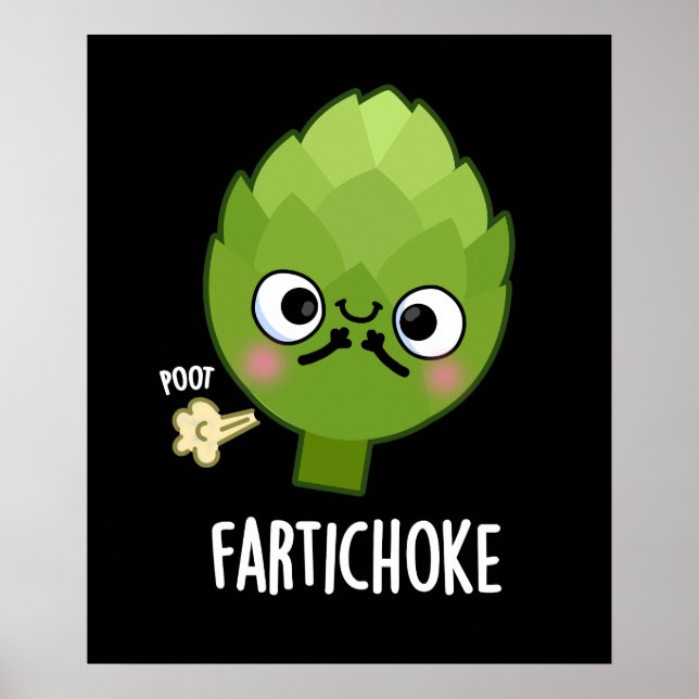 Poster Fartichoke Funny Farting Artichoke Pun Dark BG (Frente)