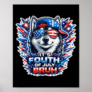 Poster Farto quatro de julho mano cachorro husky siberian
