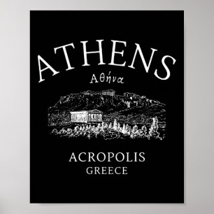 Poster Fãs da Língua Grega em Atenas Grécia Férias