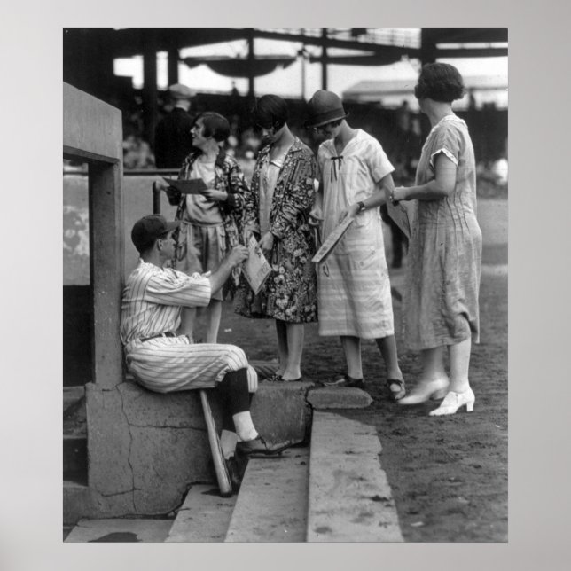 Póster Fãs de baseball no dia das senhoras, 1920 (Frente)