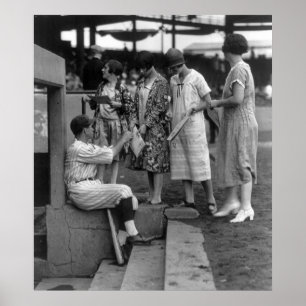 Póster Fãs de basebol do dia de senhoras, 1920