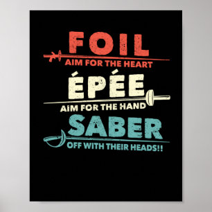 Poster fãs de esgrima engraçadas definição de sabre de fo