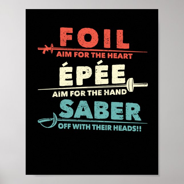 Poster fãs de esgrima engraçadas definição de sabre de fo (Frente)