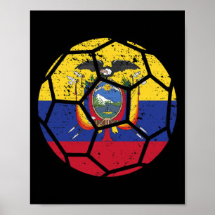 Poster Fãs do Equador Bandeira do Equador Camisa Mundial