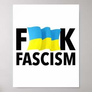 Poster Fascismo - Censurado Com Bandeira Da Ucrânia