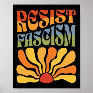 Poster Fascismo resistente Retro Boho Feminista Pró Escol