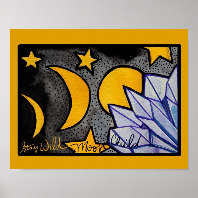 Poster Fases da Lua da Criança Selvagem da Lua (Frente)