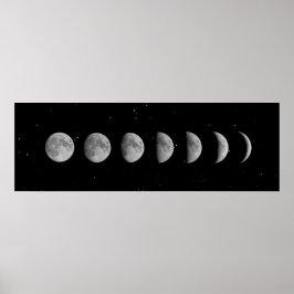 Póster Fases da Lua e Estrelas