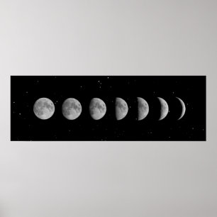 Póster Fases da Lua e Estrelas