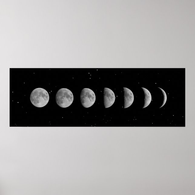 Póster Fases da Lua e Estrelas (Frente)