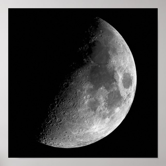PÓSTER FASES DA LUA, MEIA LUA. FOTO 2 DE 5. (Frente)