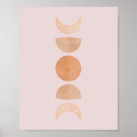 Fases da Lua Rosa Fases da Parede| Blush e Dourado