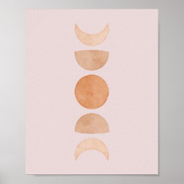 Poster Fases da Lua Rosa Fases da Parede| Blush e Dourado