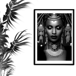 Poster Fashion African Black White jewelery Título