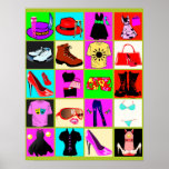 Poster Fashion Clothes Pop Art<br><div class="desc">Fashion Roupas Pop poster de arte colorida</div>