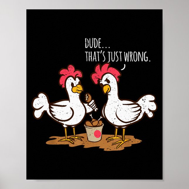 Poster Fast Food Chicken Wings Funny Deep Fried Chicken S (Frente)