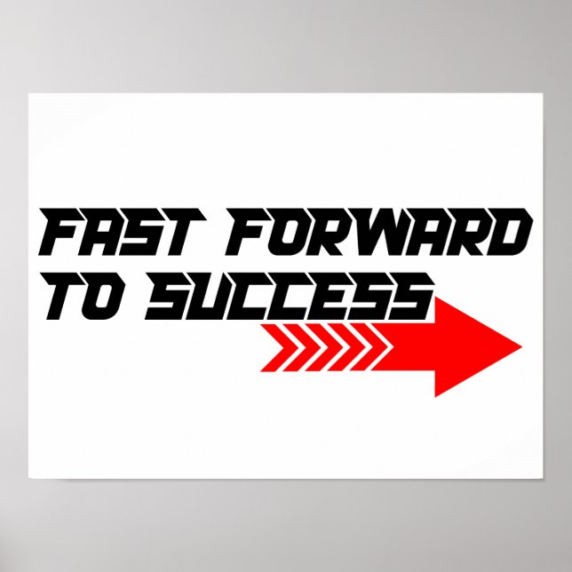 Poster Fast Forward – Bold Red Motivation Quote Design (Frente)