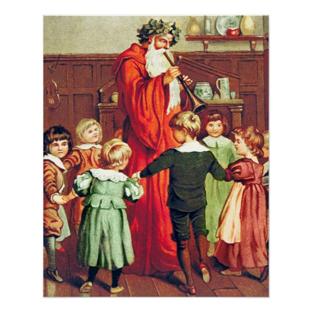 Póster Father Christmas Blowing The Horn (Frente)